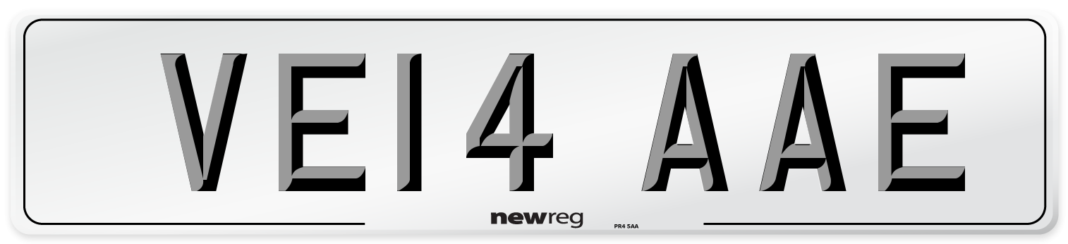 VE14 AAE Number Plate from New Reg